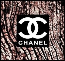 Chanel logo on tree bark