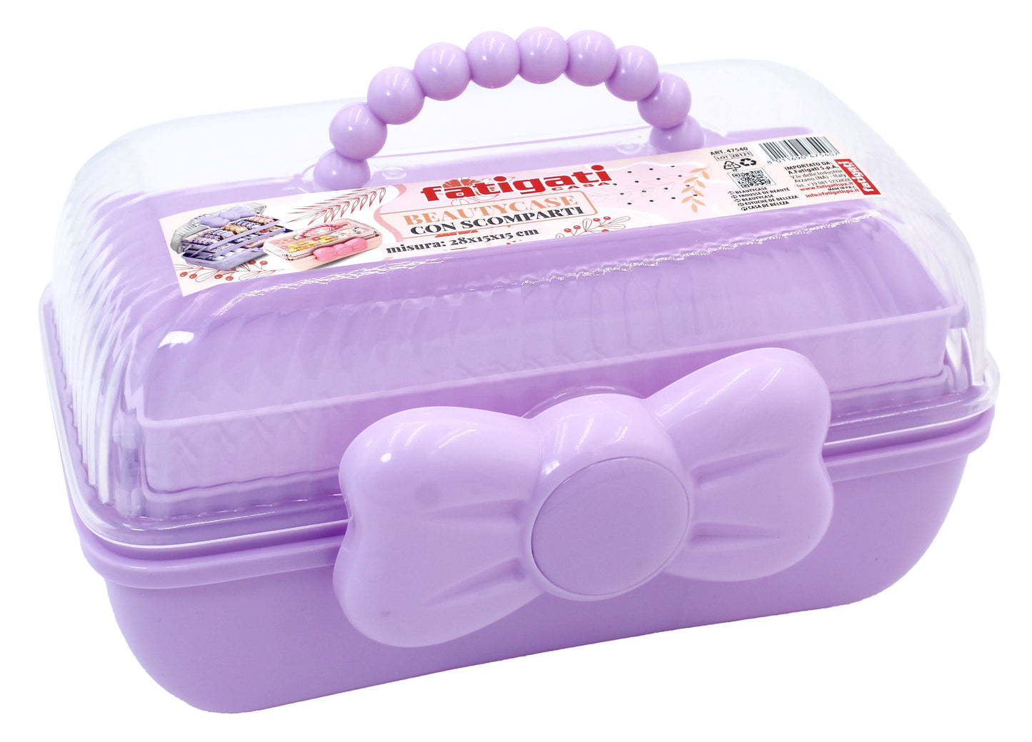 Beautycase con Scomparti - Fatigati - 28x15x15cm - Colori Misti