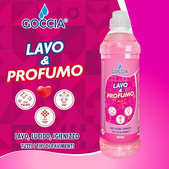 Detergente Pavimenti - Goccia - Lavo & Profumo - 900ml - Varie Fragranze