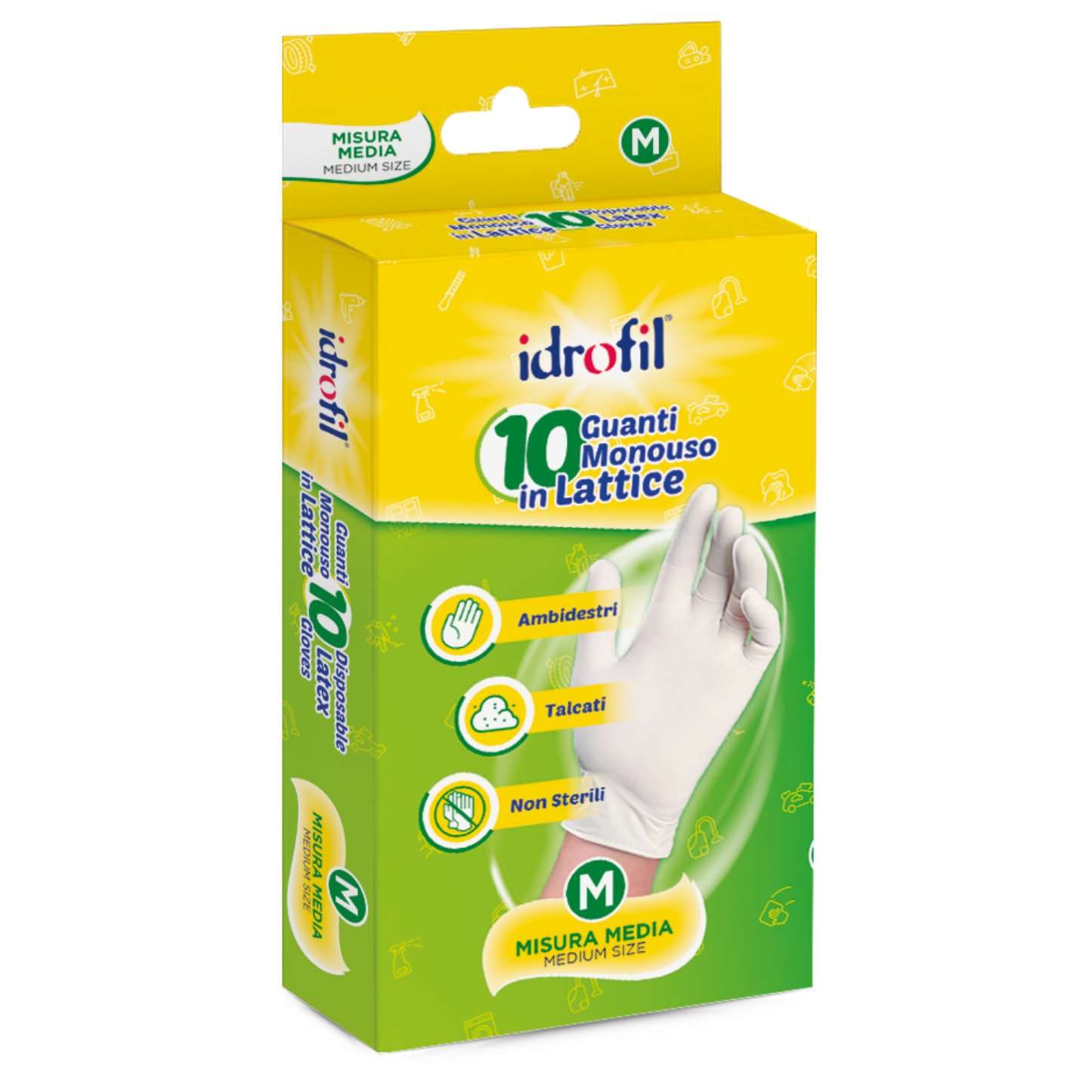 Guanti Monouso Lattice - Idrofil - 10pz - Varie Misure