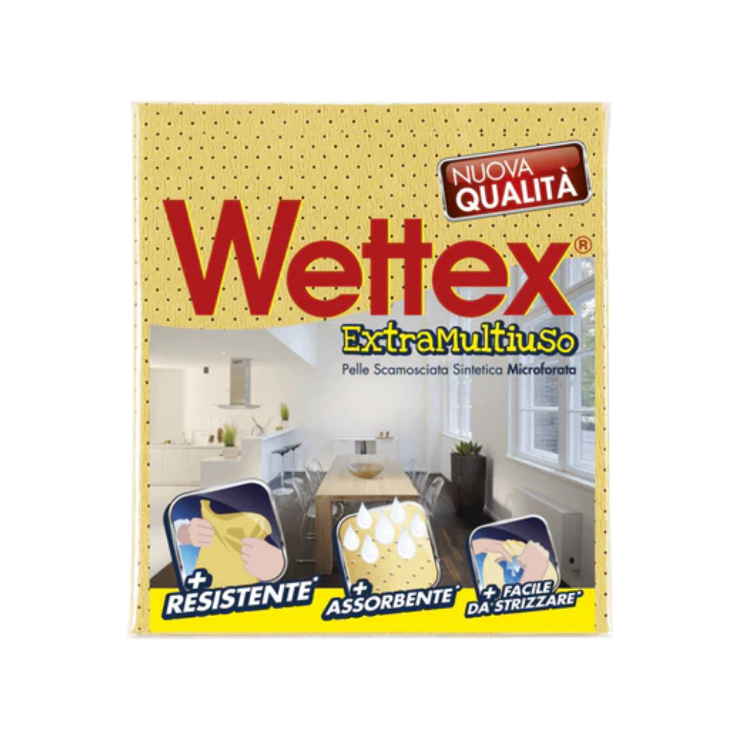 Panno in Pelle Scamosciata Sintetica Microforata - Wettex Extramultiuso - 35x40