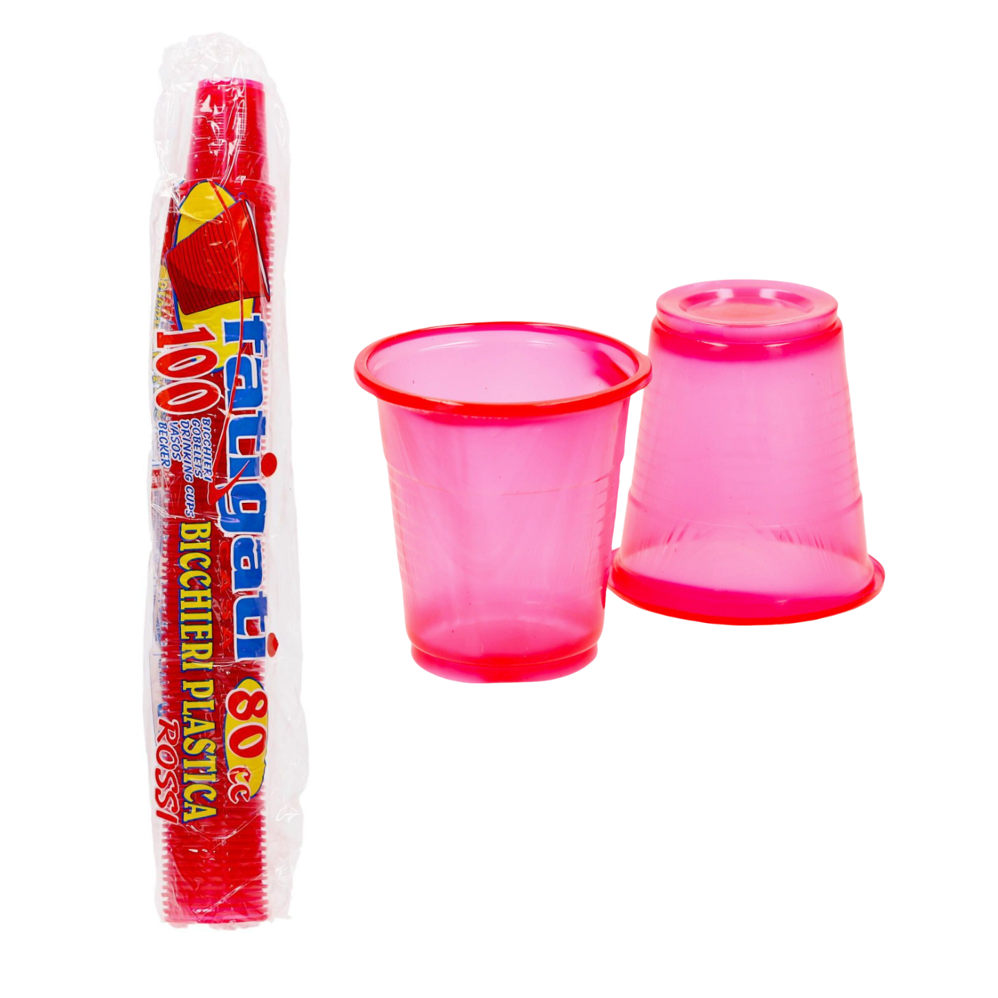 Bicchieri Caffè in Plastica Rossi - Fatigati - 100 pz - 80cc