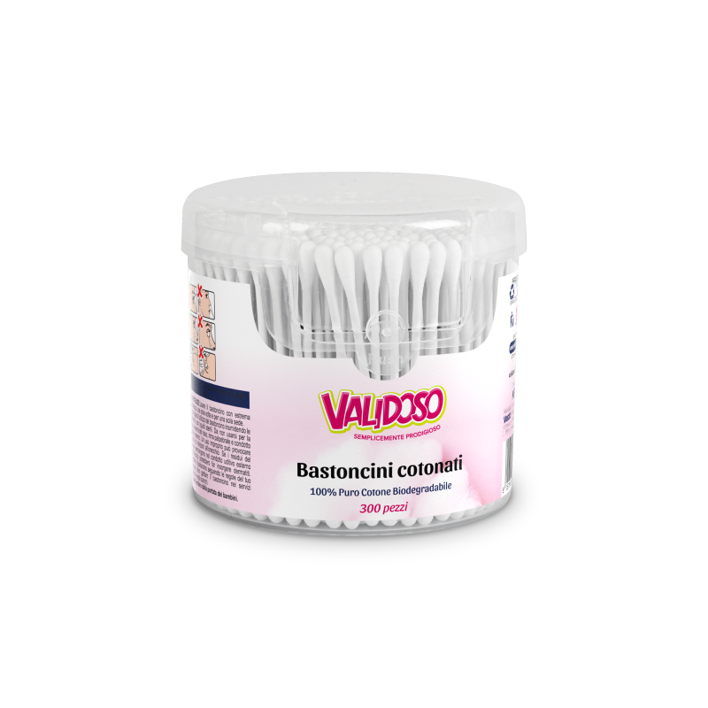 Bastoncini Cotonati Biodegradabili - Validoso - 300 pz