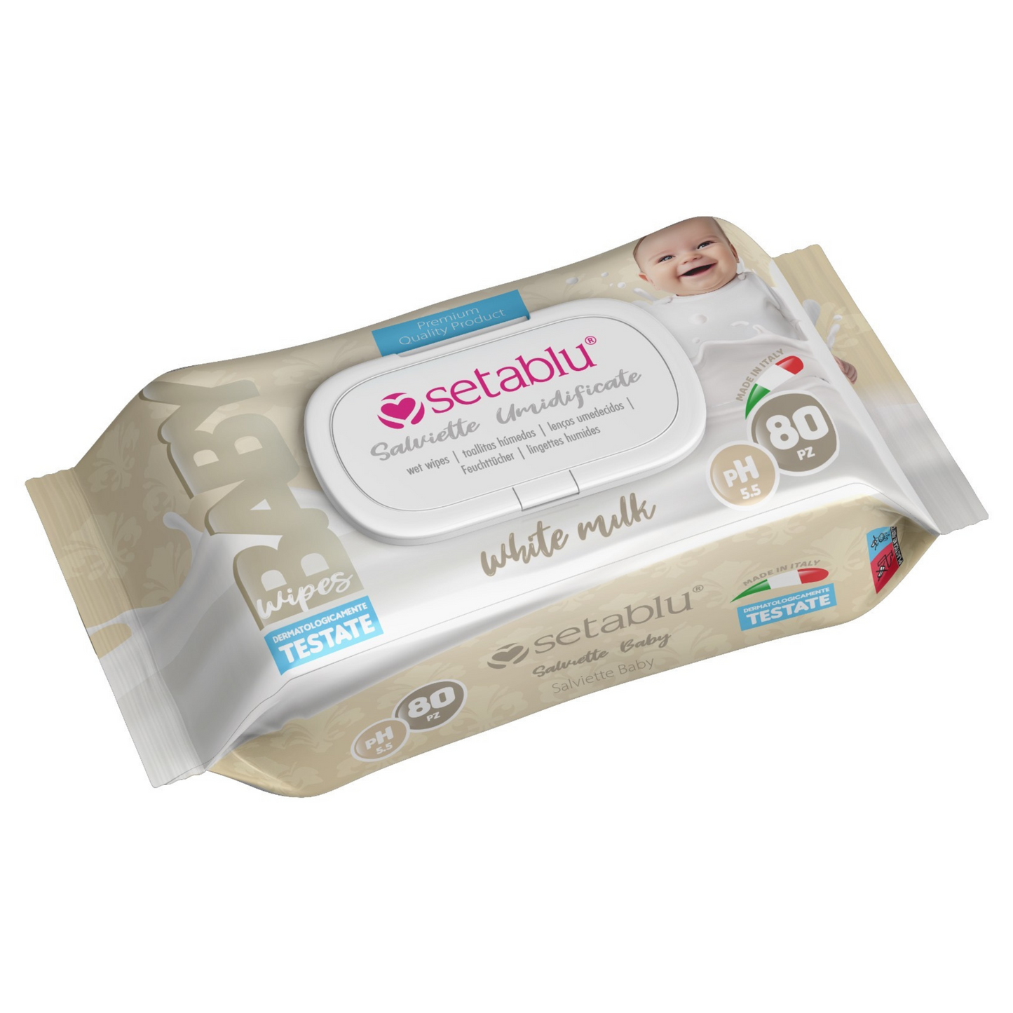 Salviette Umidificate - SetaBlu - White Milk - 80 pz