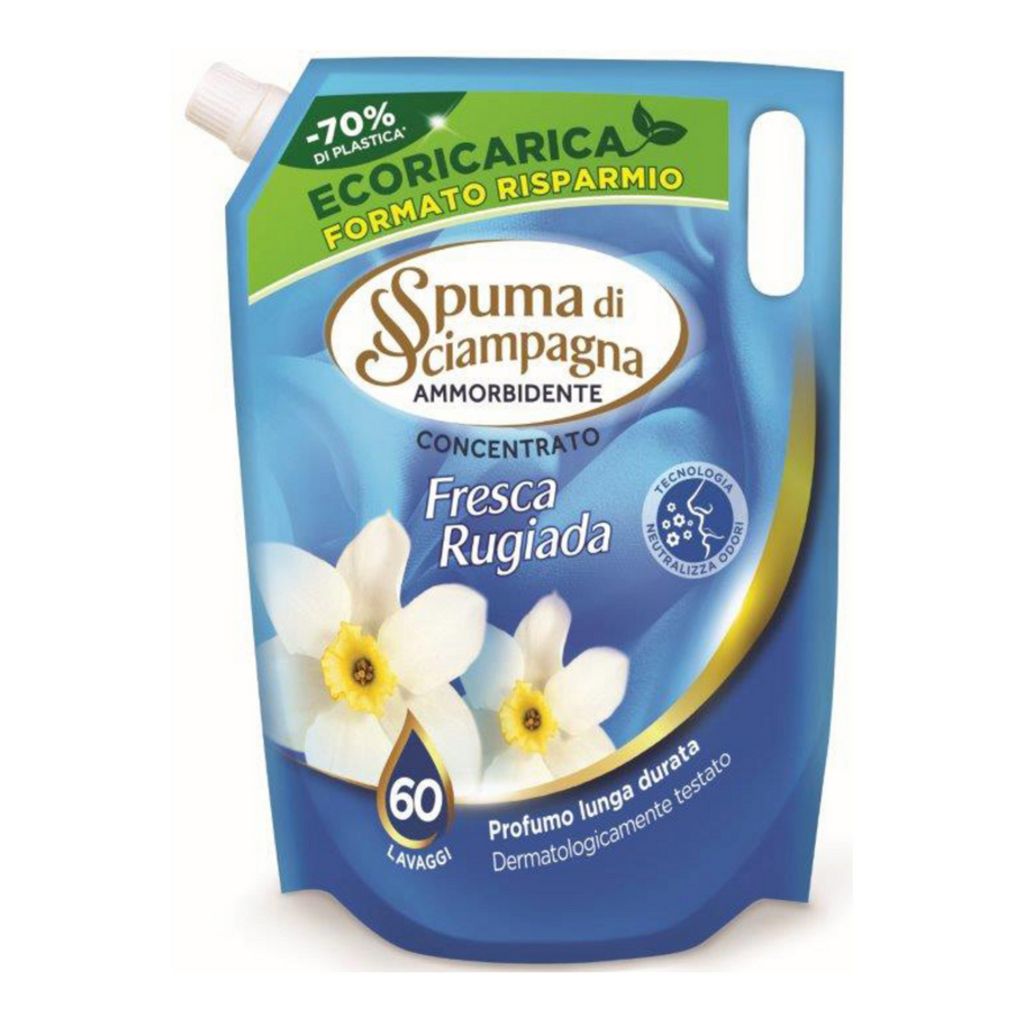 Ecoricarica Ammorbidente Concentrato - Spuma di Sciampagna - 60 lav - 1,2 LT - Varie Fragranze