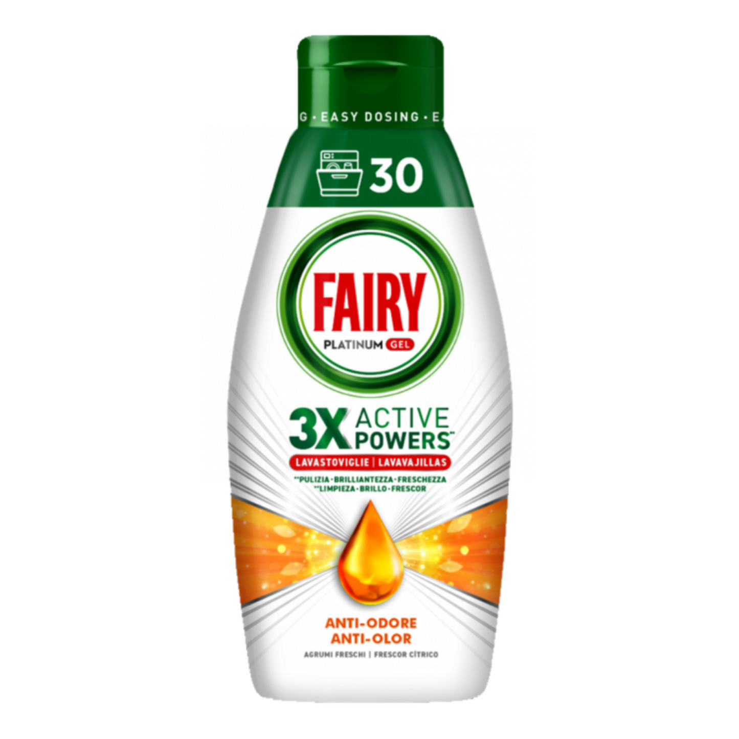 Gel Lavastoviglie - Fairy Platinum 3X Active Powers - Varie Azioni - 600ml