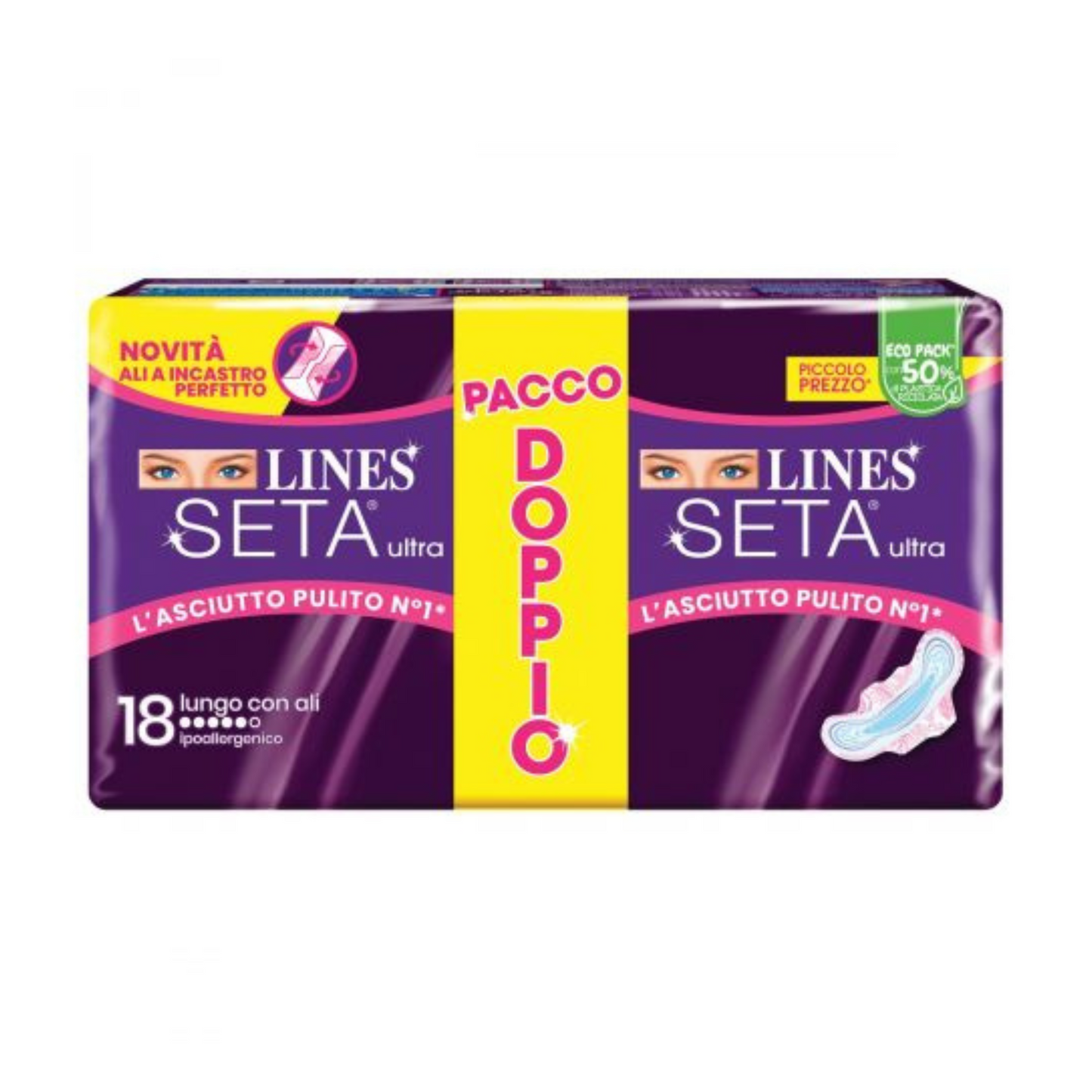 Assorbenti - Lines Seta Ultra - Pacco Doppio - Giorno/Notte/Lungo