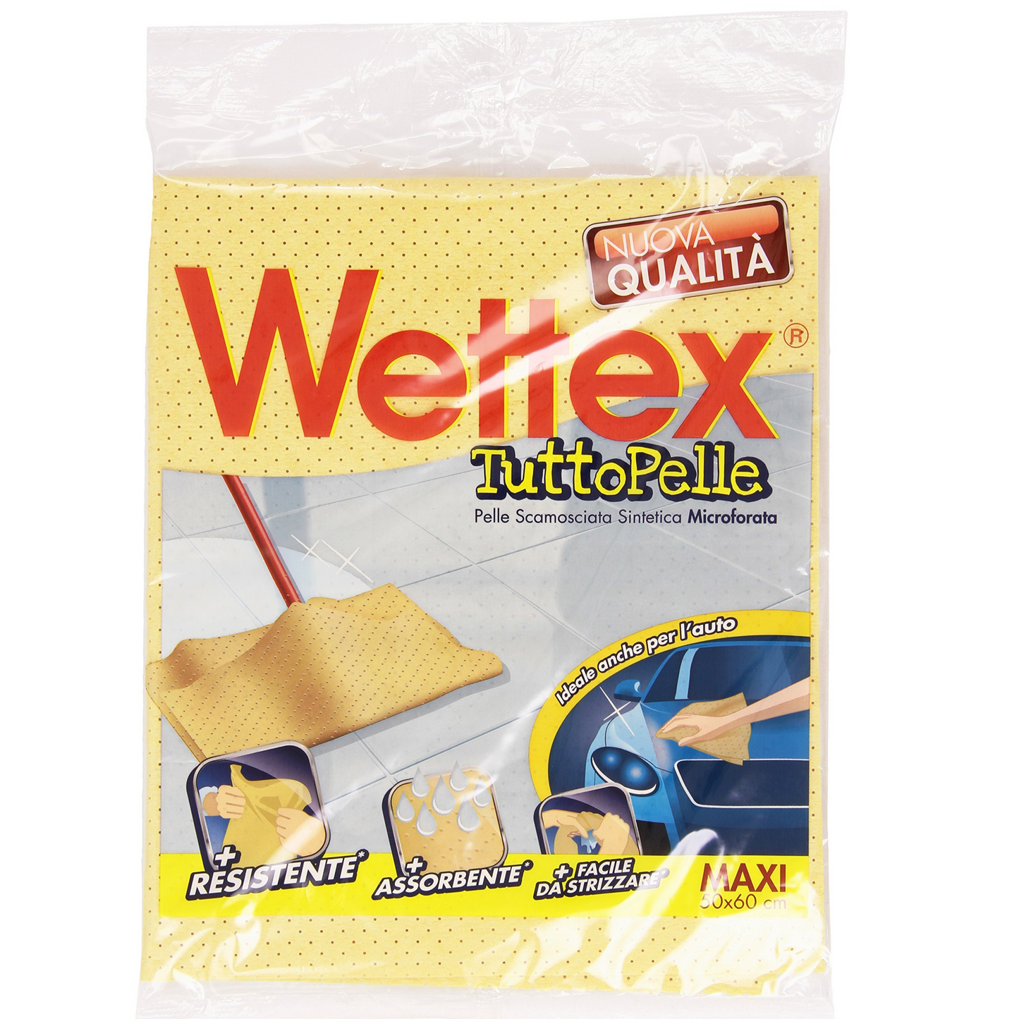 Panno in Pelle Scamosciata Pavimenti Microforata - Wettex TuttoPelle - 50x60cm