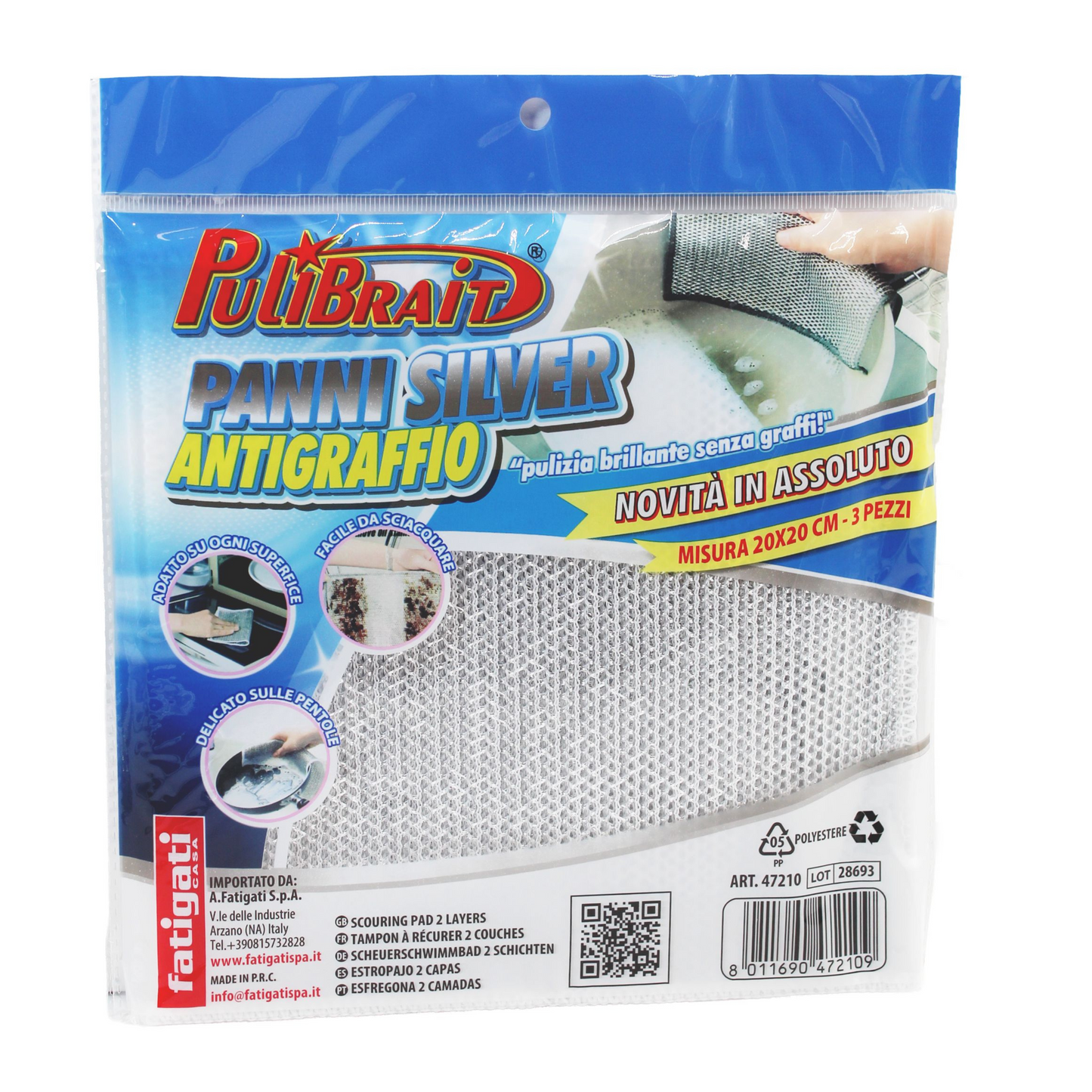 Panno Retina - Pulibrait Fatigati - 20x20cm - 3pz