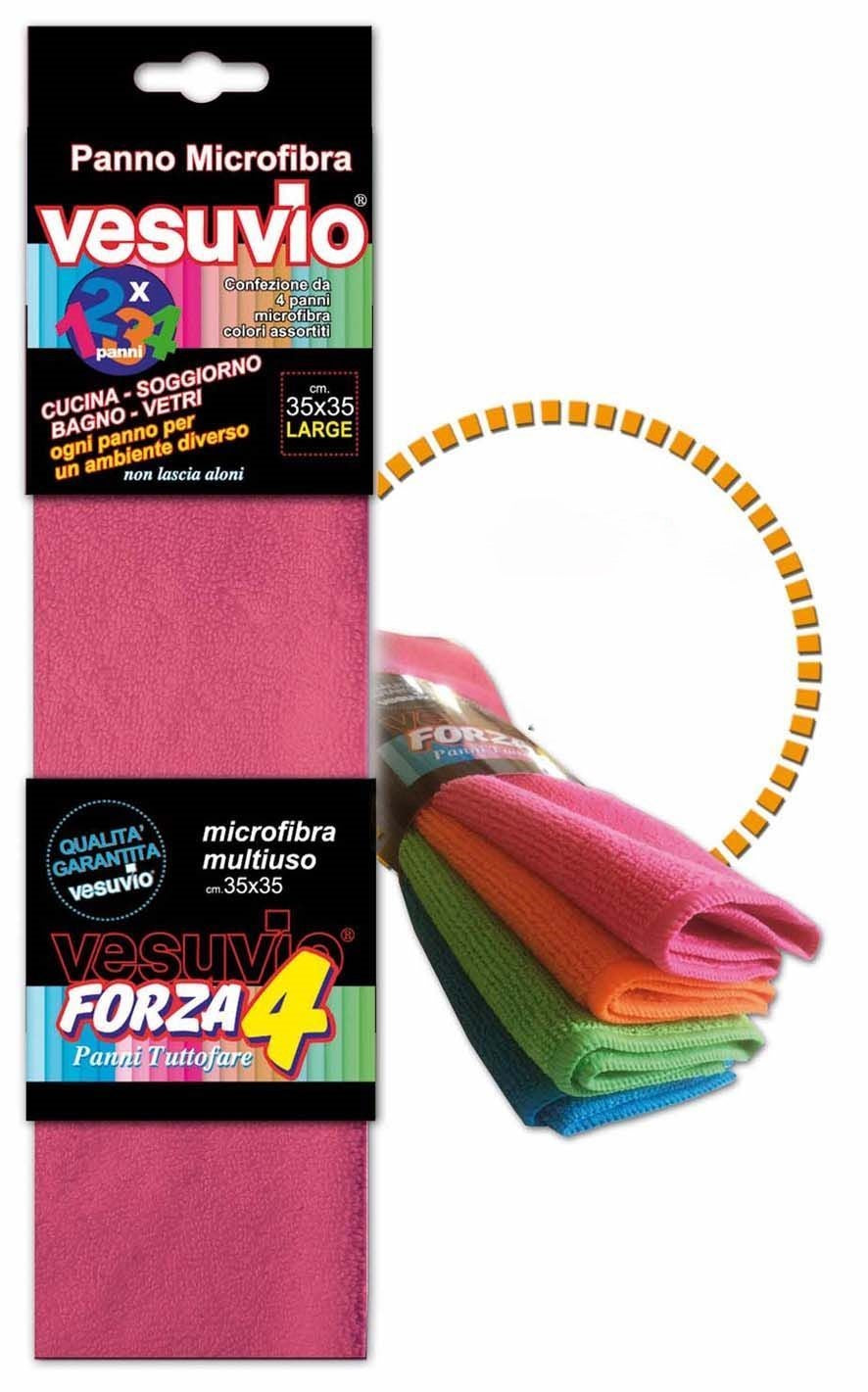 Panno Microfibra Liscia Multiuso - Vesuvio Forza 4 - 35x35 - 4pz