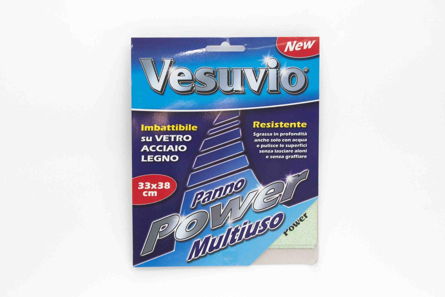 Panno Multiuso Vetro Acciaio Legno - Vesuvio Power - 33x38