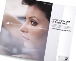 BMW autoshow car with scent strip