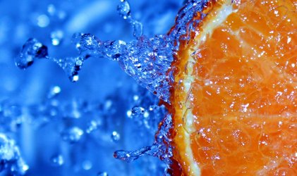 orange slice in water