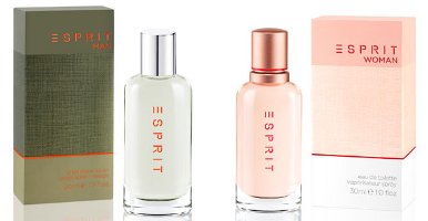 Esprit Man and Esprit Woman fragrance bottles