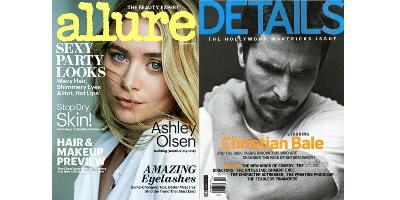 Allure and Details magazine covers, December 2013