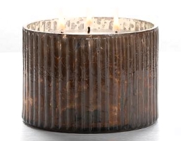 Illume mercury glass 3-wick candle in Woodfire