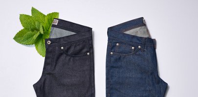 Naked Famous mint-scented jeans