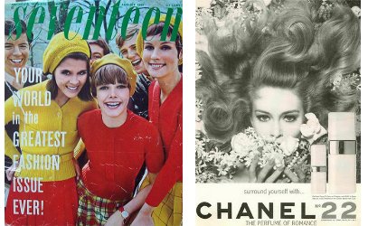 Seventeen mag, August 1967 cover and Chanel ad