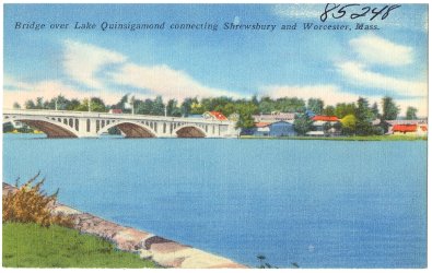 Bridge over Lake Quinsigamond connecting Shrewsbury and Worcester, Mass.