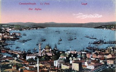 Postcard of Constantinople: the Harbor
