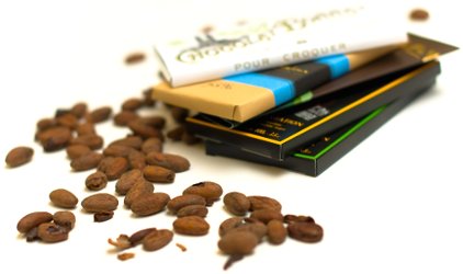 chocolate bars and beans