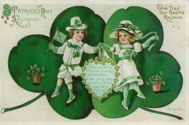 Happy St Patrick's Day vintage postcard