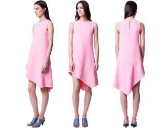 Narciso Rodriguez Look 20 Contoured Dress in Pink