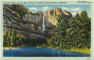 Yosemite Falls and the Merced River, Yosemite National Park, California