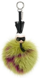 Fendi Karlito Fox Fur & Leather Pom-Pom Charm