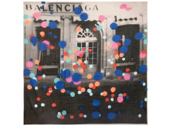 Balenciaga heritage spray square scarf