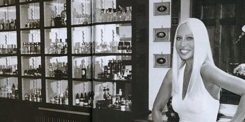 Donatella Versace and her perfume cabinets