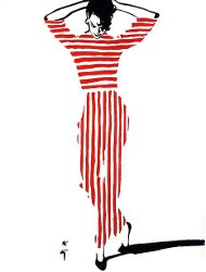 La femme aux rayures rouges