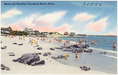 Kennebunk Beach vintage postcard