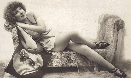 Model with Flapper Pillow and Pointy Shoes