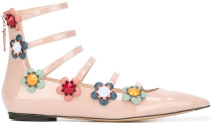 Fendi Flowerland Strappy Skimmer Flats