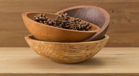 Peterman Round Bowls, wood